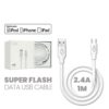 Cable iPhone 2.4A (USB to Lightning) 1 Metro iBOX Calidad Superior