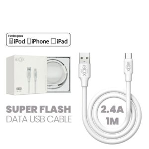 Cable iPhone 2.4A (USB to Lightning) 1 Metro iBOX Calidad Superior