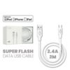 Cable iPhone 2.4A (USB to Lightning) 2Mts iBOX Calidad Superior