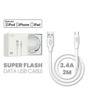 Cable iPhone 2.4A (USB to Lightning) 2Mts iBOX Calidad Superior