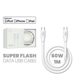 Cable iPhone 60W (C to C) 1 Metro iBOX Calidad Superior