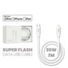 Cable iPhone 20W (C to Lightning) 2Mts iBOX Calidad Superior