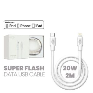 Cable iPhone 20W (C to Lightning) 2Mts iBOX Calidad Superior