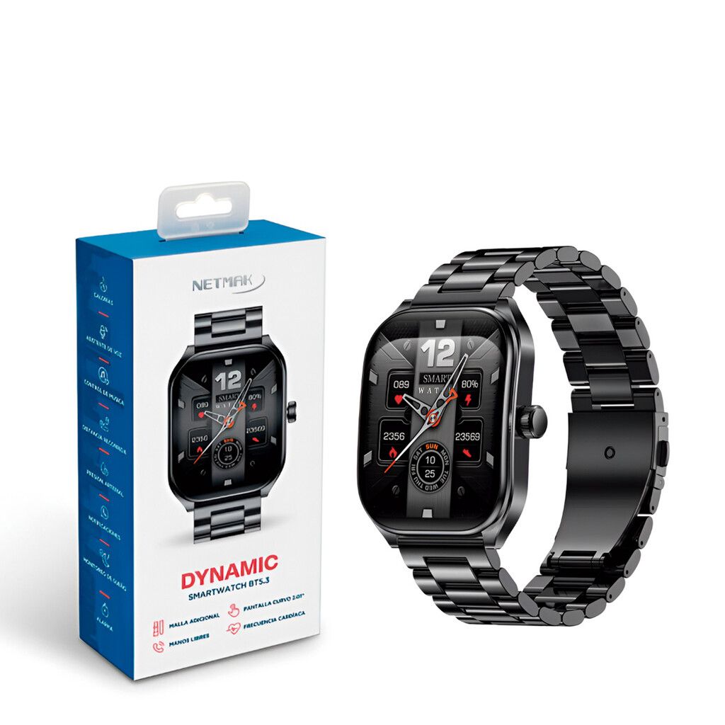 SmartWatch Bluetooth 5.3 Touch Curvo Metalico - NETMAK