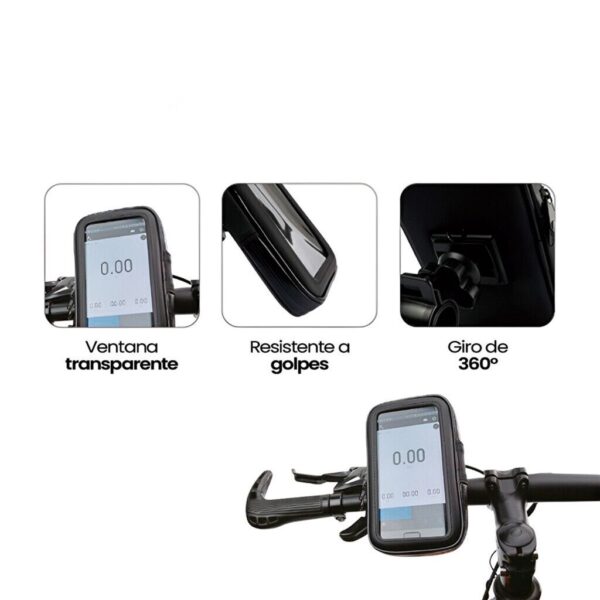 Soporte Impermeable C/ Cierre Bici / Moto 18x11 Cm 360° - Q900 - Imagen 2