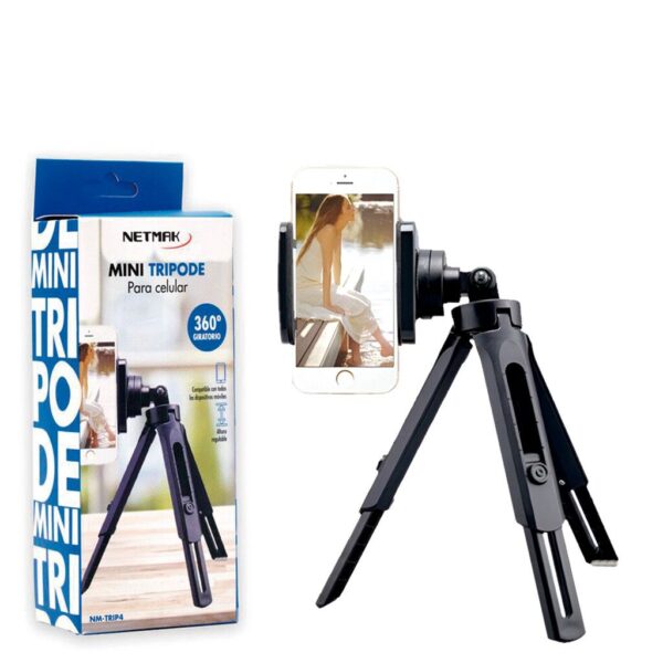 Mini Tripode Celular/Camara Universal - Multiples angulos - Con soporte para celular y Webcams
