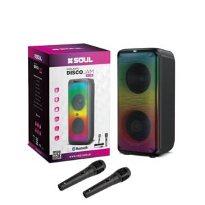 Parlante Traveler Max XL650 2x8´ Marca Soul Luz Led / Btt / Usb / Msd / Radio / Karaoke - 2 Microfonos