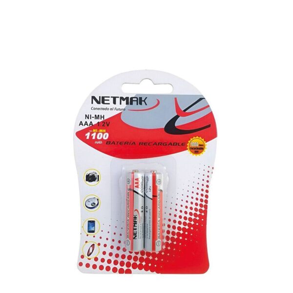 Pila Recargable Netmak Aaa 1100 Ma (Blister X2 Unid) (Precio X Unidad)
