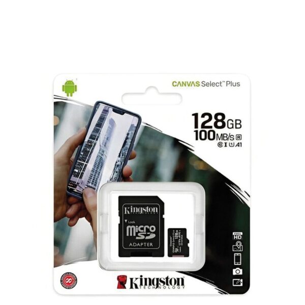Memoria Micro Sd Kingston 128Gb C10 Canvas Select 100Mb p/seg Original