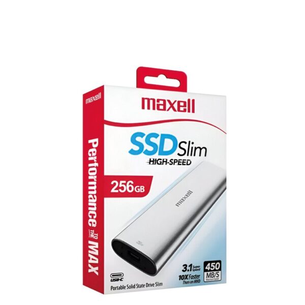 Disco Solido Externo SSD SLIM 256Gb Marca MAXELL