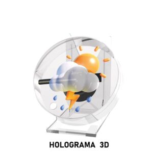 Ventilador Proyector Holograma 3D / sonido 9Cm 1 Aspa 10wts  Giro 360° MSD