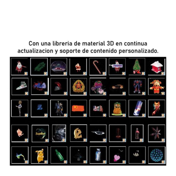 Ventilador Proyector Holograma 3D / sonido 9Cm 1 Aspa 10wts  Giro 360° MSD