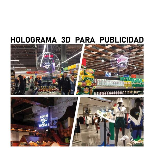 Ventilador Proyector Holograma 3D 42Cm Res. 1024X800 2 Aspas 24wts  Giro 360° New APP WIfi - Imagen 3