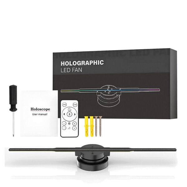 Ventilador Proyector Holograma 3D 42Cm Res. 1024X800 2 Aspas 24wts  Giro 360° New APP WIfi - Imagen 4