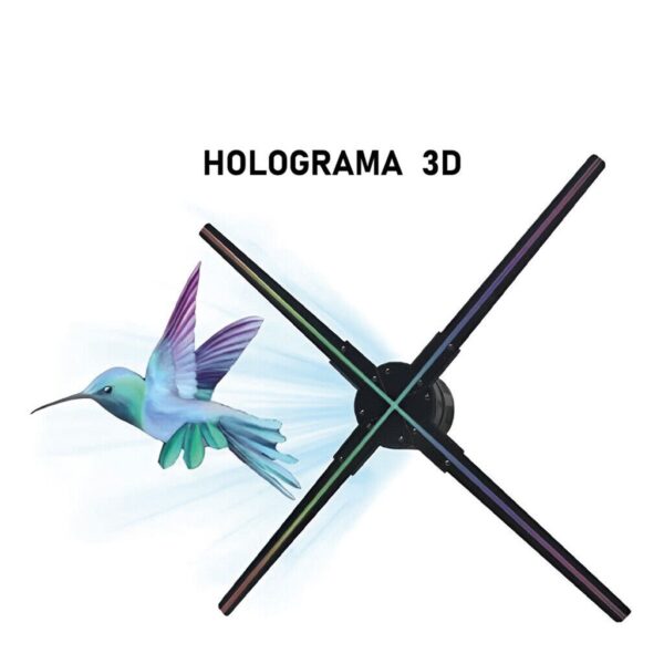 Ventilador Proyector Holograma 3D 62Cm 4 Aspas 72wts  Giro 360° New APP WIfi
