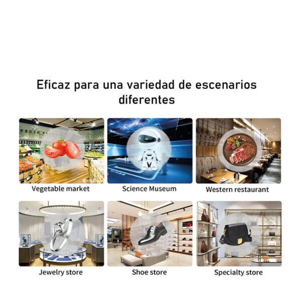 Ventilador Proyector Holograma 3D 62Cm 4 Aspas 72wts  Giro 360° New APP WIfi - Imagen 2