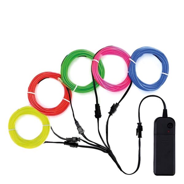 Hilo Neon Luminoso 1Mts a Pila Varios coores