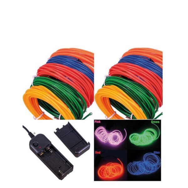 Hilo Neon Luminoso 1Mts a Pila Varios coores