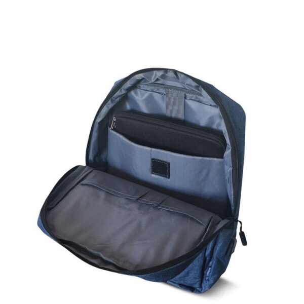 MOCHILA SOUL S01 NOTEBOOK 15.6'' NEGRO/AZUL/GRIS CON USB - Imagen 3