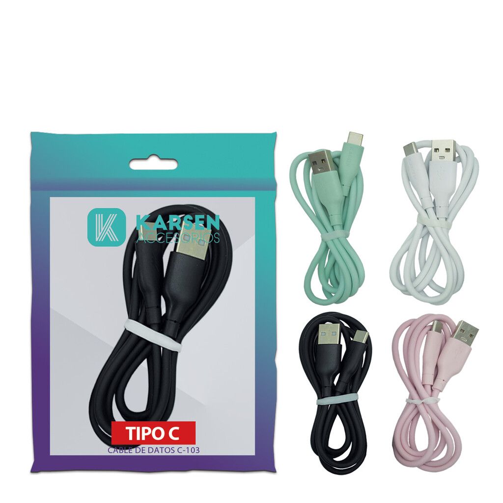 Cable Carga Rapida Blister Tipo ''C'' 1M 2.4A Marca Karsen