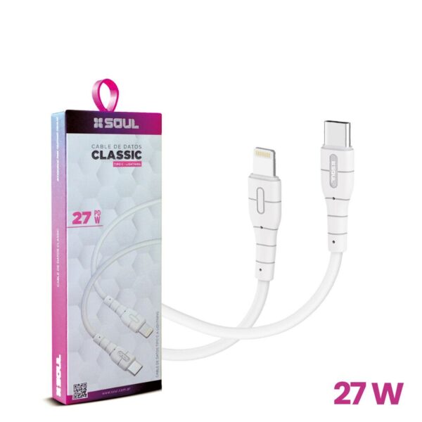 Cable Classic PD USB-C a Ligthning 27W Marca SOUL