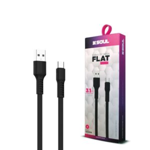 Cable Carga Rapida TC 1.2M 3.1A FLAT Marca SOUL