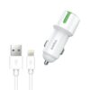 Cargador Auto 12V 2.4A DUAL USB + Cable iPhone  Marca SOUL