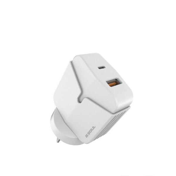 Cargador Ultra Rapido 20W 1USB QC + 1PD3.0 + Cable TC a TC SOUL