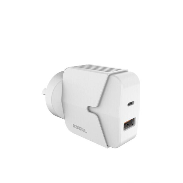 Cargador Ultra Rapido 20W 1USB QC + 1PD3.0 + Cable TC a TC SOUL - Imagen 2