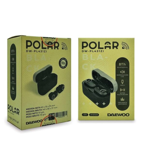 Auricular Bluetooth Rigido POLAR Base Carga Metal DAEWOO