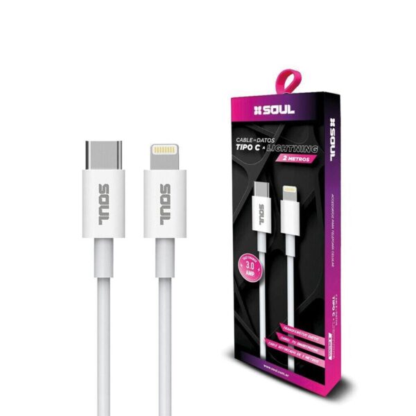 Cable USB Tipo C a Lightning 2Mts 3A