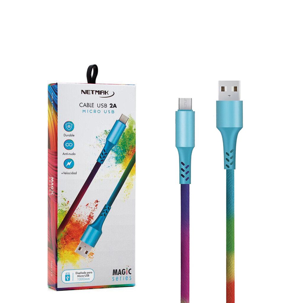 Cable Usb a Micro USB 2A 1M Magic NEON Series Netmak
