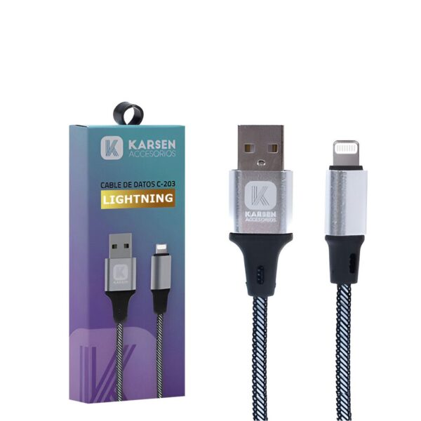 Cable Carga Rapida Lightning 1M 3.1A Marca Karsen