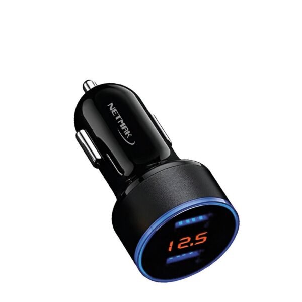 Cargador Auto 12V QC 3.0 Display Digital 2 Usb NETMAK Cargador Auto 12V QC 3.0 Display Digital 2 Usb NETMAK