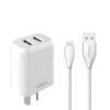 Cargador Rapido Lightning 2.4A 2USB + Cable Marca SOUL