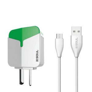 Cargador Rapido Micro USB Share DUO 2.4A 2 USB Marca SOUL Premium