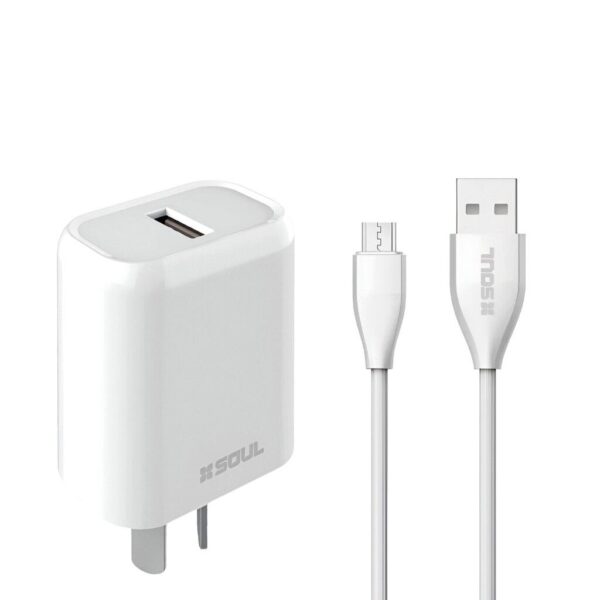 Cargador Rapido Micro 2.4A 1USB + Cable Marca SOUL