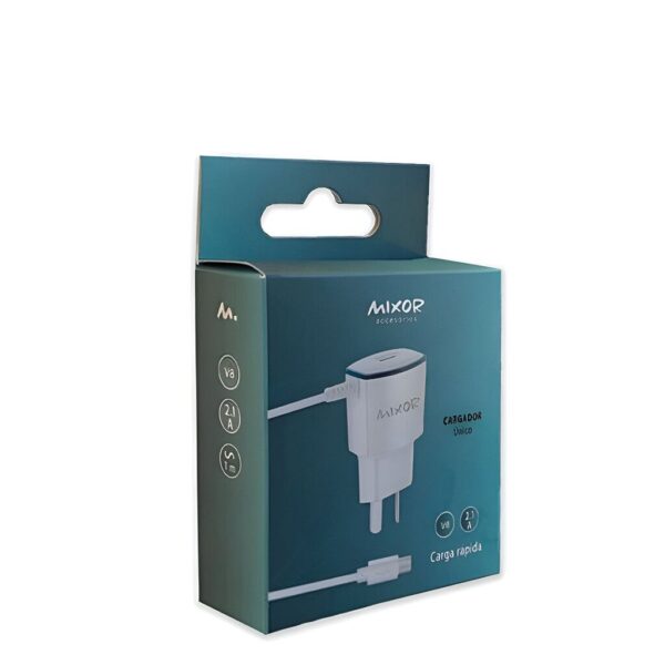 Cargador Rapido 2.1A 1USB C/ Cable TC MIXOR - Imagen 2
