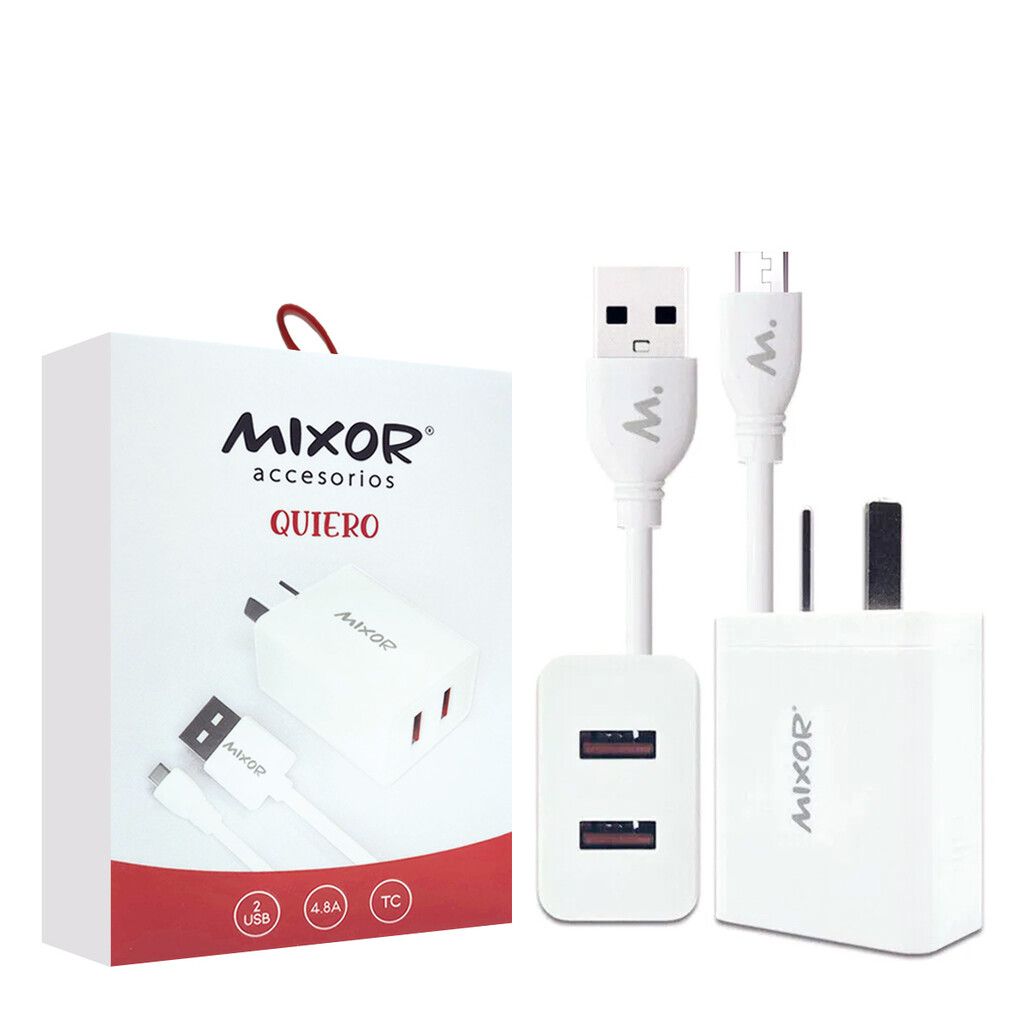 Cargador Rapido 3A Micro 2USB + Cable - QUIERO - MIXOR Cargador Rapido 3A Micro 2USB + Cable - QUIERO - MIXOR