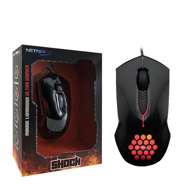 Mouse Shock Gamer Retroiluminado Netmak