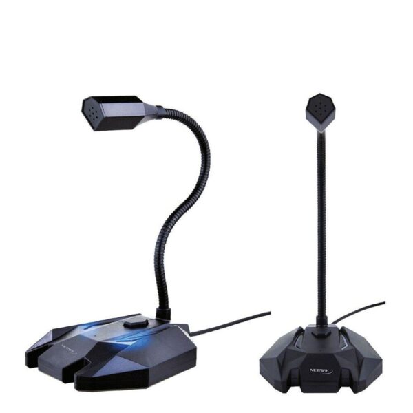 Microfono Para Pc Gamer Retroiluminado Con Base NETMAK