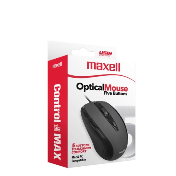 Mouse Optico USB Five Buttons MAXELL 1600 DPI