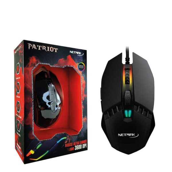 Mouse Gamer Retroiluminado RGB Patriot 2400 Dpi
