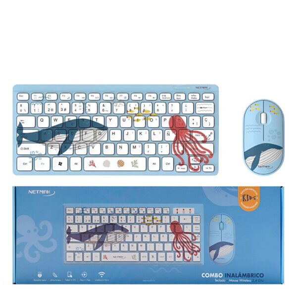 Mini Kit Teclado / Mouse Inalambrico Slim KIDS Pc / Mac Netmak Mini Kit Teclado / Mouse Inalambrico Slim KIDS Pc / Mac Netmak