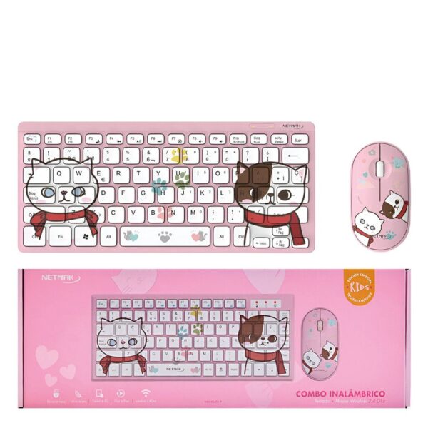 Mini Kit Teclado / Mouse Inalambrico Slim KIDS Pc / Mac Netmak Mini Kit Teclado / Mouse Inalambrico Slim KIDS Pc / Mac Netmak