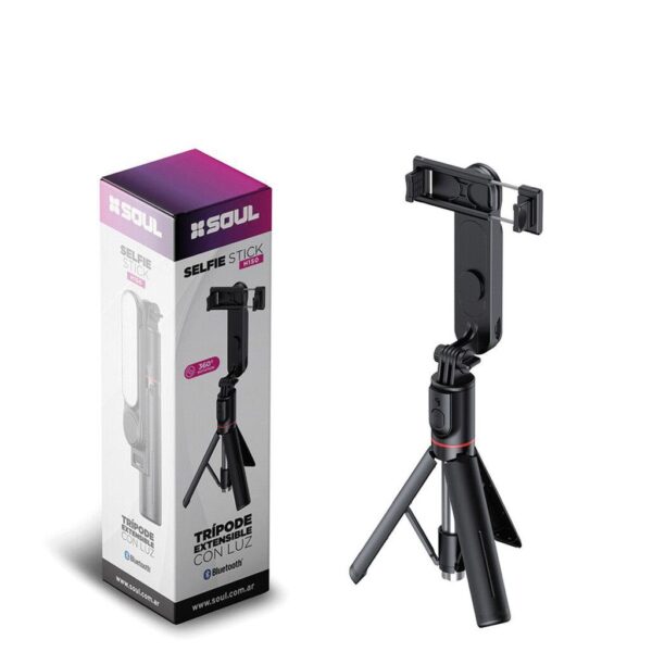 Baston Selfie Bluetooth Con Tripode Giro 360 -Ext 112cm + LUZ LED SOUL