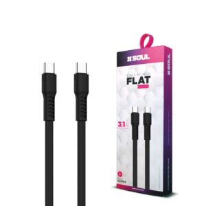 Cable Carga Rapida TC A TC 1.2M 3.1A FLAT Marca SOUL