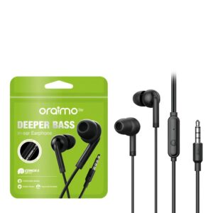 Auricular In-Ear Negro. Cable 1.2Mts Driver 6mm. ORAIMO