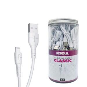 Cable Classic iPhone 2.4A Frasco X30 Marca SOUL