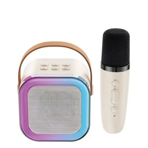 Mini parlante Karaoke Luminoso + Mic - Incluye efectos de voz divertidos. NETMAK